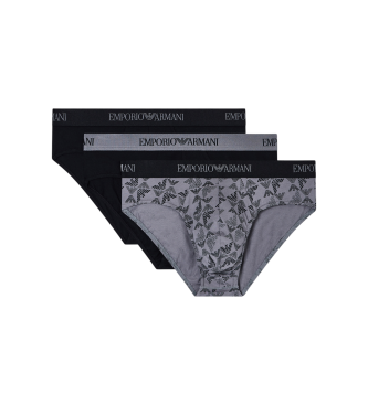 Emporio Armani para hombre. EM000256_AF10800 Set 3 Slips Algodón Puro negro, gris (M), Homewear