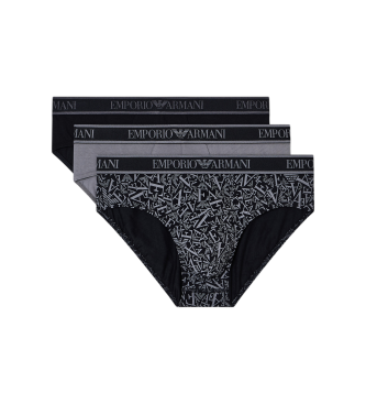 Emporio Armani para hombre. EM000369_AF10779 Set 3 Slips Core Logoband negro (L), Homewear, Algodón
