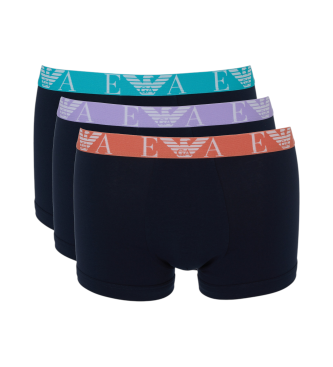 Emporio Armani para hombre. EM000259_AF10778 Set de 3 bóxers logo marino (L), Homewear, Algodón