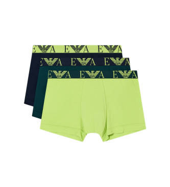Emporio Armani para hombre. EM000259_AF10778 Set 3 Bóxers Monograma Llamativo verde (M), Homewear, Algodón