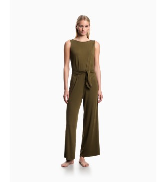 Emporio Armani para mujer. EW003412_AF20240 Mono Summer verde (XS), Casual, Viscosa, Sin mangas / Tirantes