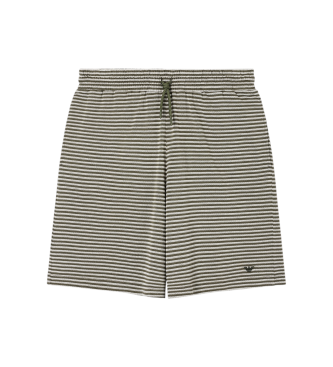 Emporio Armani Bermudas de playa en punto con rayas verde