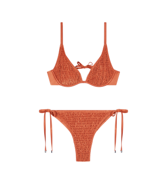 Emporio Armani para mujer. EW003284_AF23750 Bikini Smoking Stitch naranja (XS), Beachwear, Poliéster