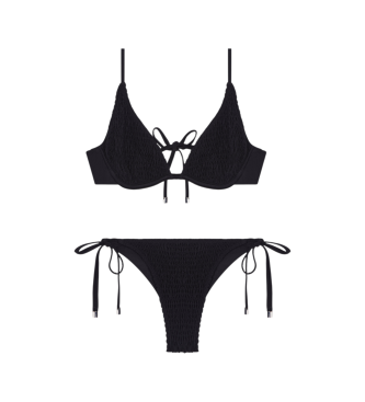 Emporio Armani para mujer. EW003284_AF23750 Bikini Smoking Stitch negro (XL), Beachwear, Poliamida