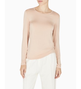 Emporio Armani para mujer. EW001911_AF10889 Camiseta de manga larga Essential Studs rosa (S), Homewear, Viscosa