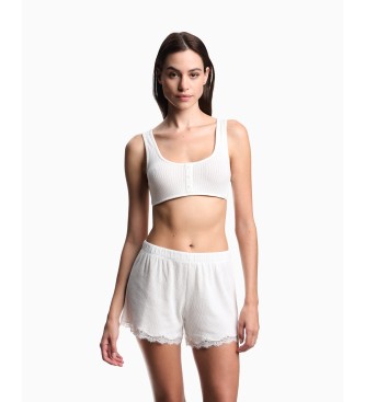 Emporio Armani para mujer. EW000512_AF19034 Bermudas Nightwear blanco (L), Homewear, Algodón