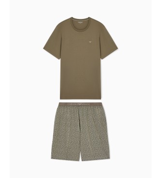Emporio Armani para hombre. EM000399_AF18885 Pijama Basic verde (XL), Homewear, Algodón, Manga corta