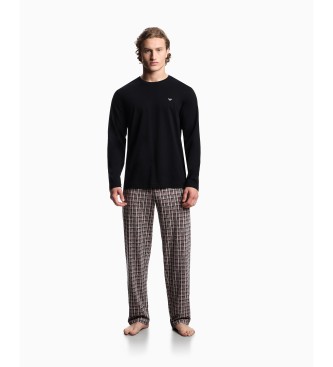Emporio Armani para hombre. EM000611_AF18885 Pijama Pattern Mix negro (M), Homewear, Algodón, Manga larga