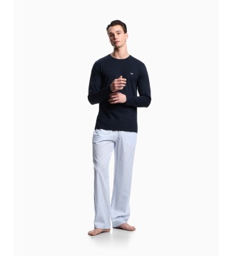 Emporio Armani para hombre. EM000614_AF14998 Pijama con Motivo Integral marino (S), Homewear, Algodón, Manga larga