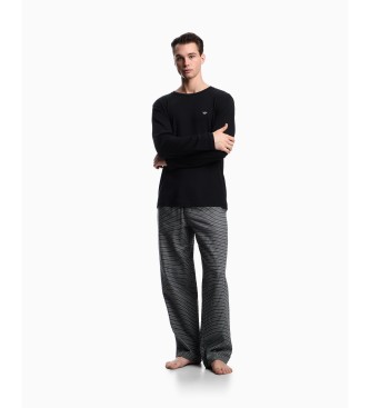 Emporio Armani para hombre. EM000614_AF14998 Pijama con Motivo Integral negro (S), Homewear, Algodón, Manga larga