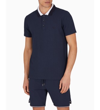 Emporio Armani para hombre. EM000571_AF12360 Polo liso marino (S), Casual, Algodón, Manga corta