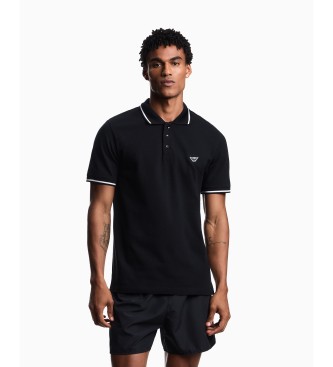 Emporio Armani para hombre. EM001380_AF20424 Polo de algodón negro (S), Casual, Manga corta