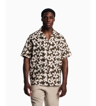 Emporio Armani para hombre. EM000593_AF20443 Camisa Flower verde (M), Casual, Algodón, Manga corta