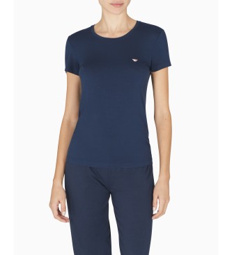 Emporio Armani para mujer. EW000408_AF10889 Camiseta Essential Studs azul (L), Casual, Viscosa, Manga corta