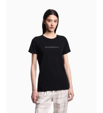 Emporio Armani para mujer. EW000408_AF13033 Camiseta Homie negro (L), Homewear, Algodón, Manga corta