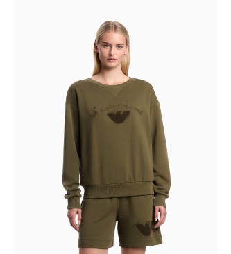 Emporio Armani para mujer. EW000778_AF20244 Shorts Sponge Logo verde (XL), Casual, Algodón