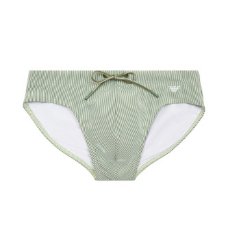 Emporio Armani para hombre. EM000685_AF12357 Bañador tipo slip con fantasía a rayas verde (M), Beachwear, Poliéster