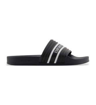 Emporio Armani para hombre. XVPS14_XR277 Chanclas Logo negro (46), Plano, Ninguno, Beachwear