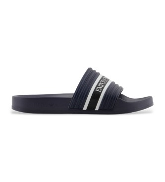 Emporio Armani para hombre. XVPS14_XR277 Chanclas Logo marino (40), Plano, Ninguno, Beachwear