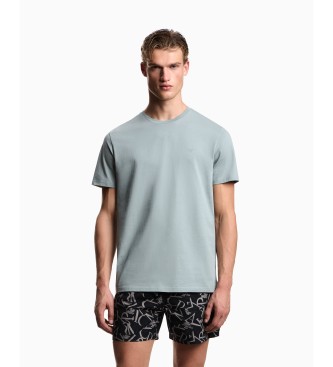 Emporio Armani para hombre. EM000574_AF20451 Camiseta Water gris (M), Azul, Casual, Algodón, Manga corta