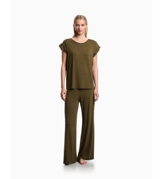 Emporio Armani för kvinnor. EW003407_AF20240 Olivia grön T-shirt (XS), Casual, Viskos, Kort ärm