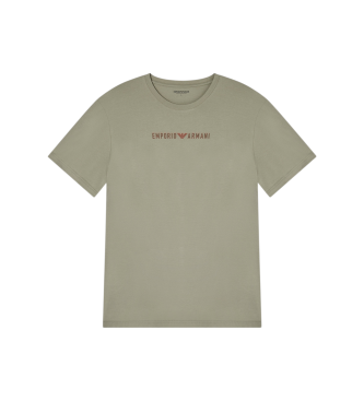 Emporio Armani för män. EM000377_AF19055 T-shirt Texturerad Logobanda grön (XL), Hemkläder, Bomull, Kort ärm