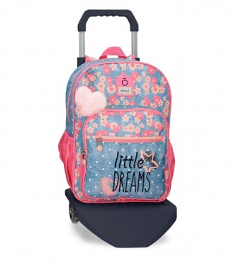 Enso unisex para niños. 94924T1 Mochila escolar Little Dreams 38 cm con carro rosa (OSFA), Casual, Poliéster, moda infantil, Enso outlet 202