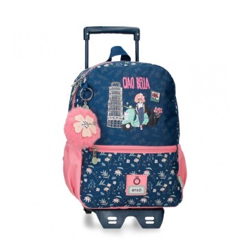 Enso para niña. 95723T1 Mochila de paseo Ciao Bella 32 cm con carro marino (OSFA), Casual, Sintético, moda infantil, Enso outlet 2024.
