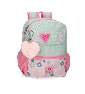 Enso unisex para niños. 95623D1 Mochila de paseo Love ice cream 32 cm adaptable (OSFA), Casual, Verde, Poliéster, moda infantil, Enso outlet