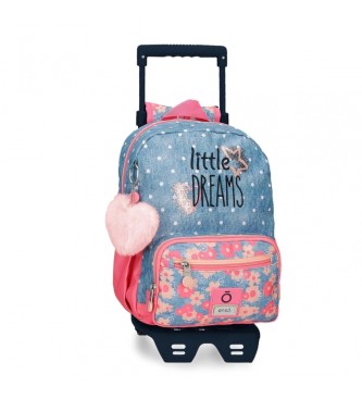 Enso para niña. 94922T1 Mochila Little Dreams 28 cm con carro rosa (OSFA), Casual, Poliéster, moda infantil, Enso outlet 2024.