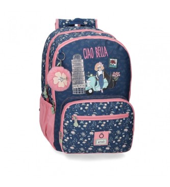 Enso para niña. 9572721 Mochila Ciao Bella doble compartimento marino (OSFA), Casual, Poliéster, moda infantil, Enso outlet 2024.