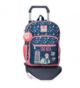 Enso unisex para niños. 95724T1 Mochila escolar Ciao Bella 38 cm con carro marino (OSFA), Casual, Poliéster, moda infantil, Enso outlet 2024