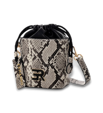 Ermanno Firenze para mulher. 12401895 Bolsa de mão bege Tansy (OSFA), Casual, Animal print, Poliuretano