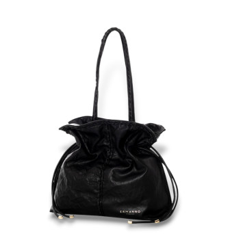 Ermanno Firenze para mulher. 12401844 Bolsa grande Tanisha preta (OSFA), Preto, Casual, Poliuretano