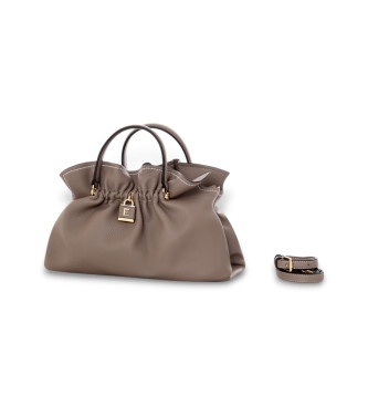 Ermanno Firenze para mulher. 12401835 Saco Octavia em cinzento (OSFA), Casual, Poliuretano, Taupe