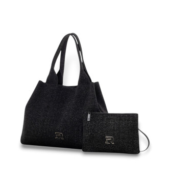 Ermanno Firenze para mulher. 12401890 Bolsa preta (OSFA), Preto, Casual, Poliéster