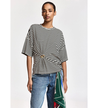 Essentiel Antwerp KRISS Camiseta a rayas con broche blanco