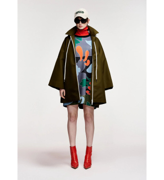 Essentiel Antwerp KRIMSON Chubasquero oversize con capucha verde oscuro