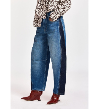 Essentiel Antwerp KASHBA Jeans de pernera tipo barril con paneles azul