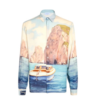 Family First para homem. SHS2504 Camisa multicolorida Coast (S), Casual, Viscoso, Manga comprida