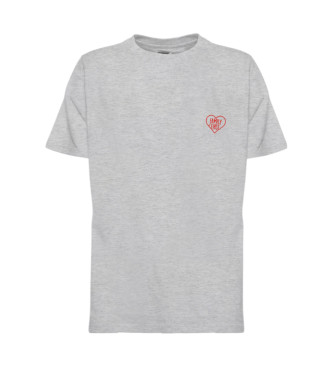 Family First para hombre. TS2402 Camiseta Heart gris (L), Casual, Manga corta