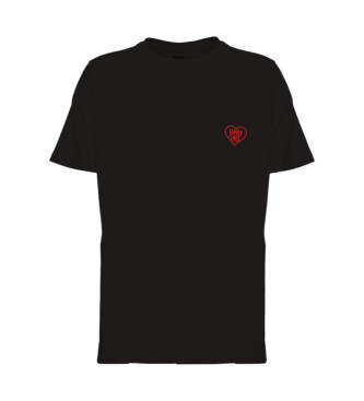 Family First para hombre. TS2402 Camiseta Heart negro (XXL), Casual, Manga corta