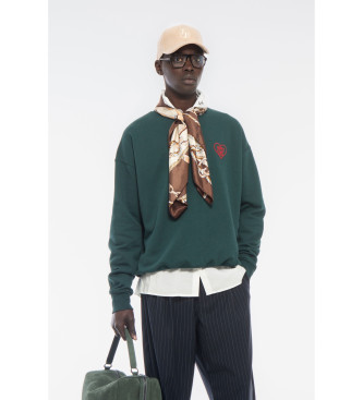 Family First para hombre. SS2403 Sudadera Heart verde (M), Casual, Algodón