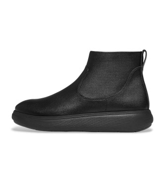 Fitflop para mulher. E2Z-090 Botas de camurça com fecho de correr IQ-Comff preto (36), Plano, Zíper, Casual