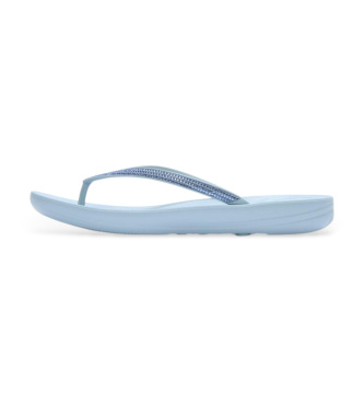 Fitflop para mujer. R08-D50 Chanclas iQushion Sparkle cloudy azul (37), Plano, Ninguno, Casual, Beachwear