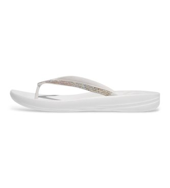 Fitflop para mujer. R08-194 IQUSHION SPARKLE (39), Blanco, Plano, Ninguno, Casual, Beachwear