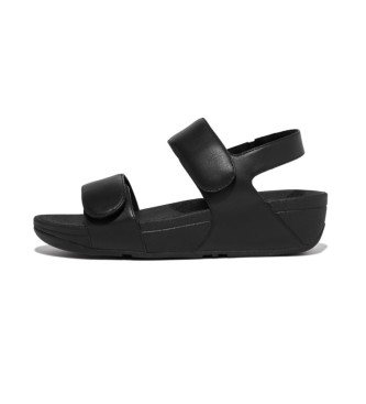Fitflop för kvinnor. FV8-090 Lädersandaler Lulu svart (41), Hud, 1 till 3 cm, Kardborreband, Casual