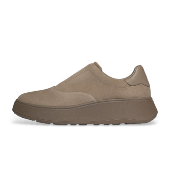 Fitflop para mujer. E5F-076 Mocasines de piel F-Mode taupe (39), Plano, Ninguno, Casual