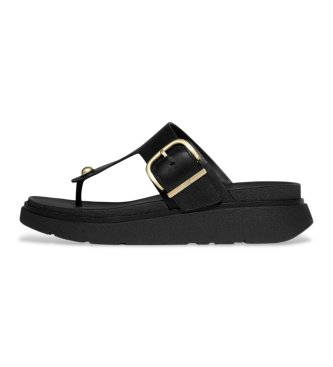 Fitflop para mujer. B1H-001 Sandalias de piel Gen FF Buckle negro (39), 1 a 3cm, Ninguno, Casual