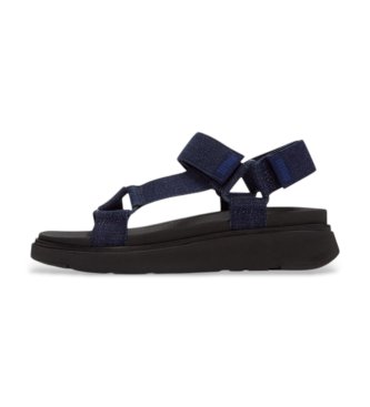 Fitflop för kvinnor. A2O-D71 Sandaler Gen-FF Adjustable marin (37), Tyg, 1 till 3 cm, Kardborreband, Casual, Marino